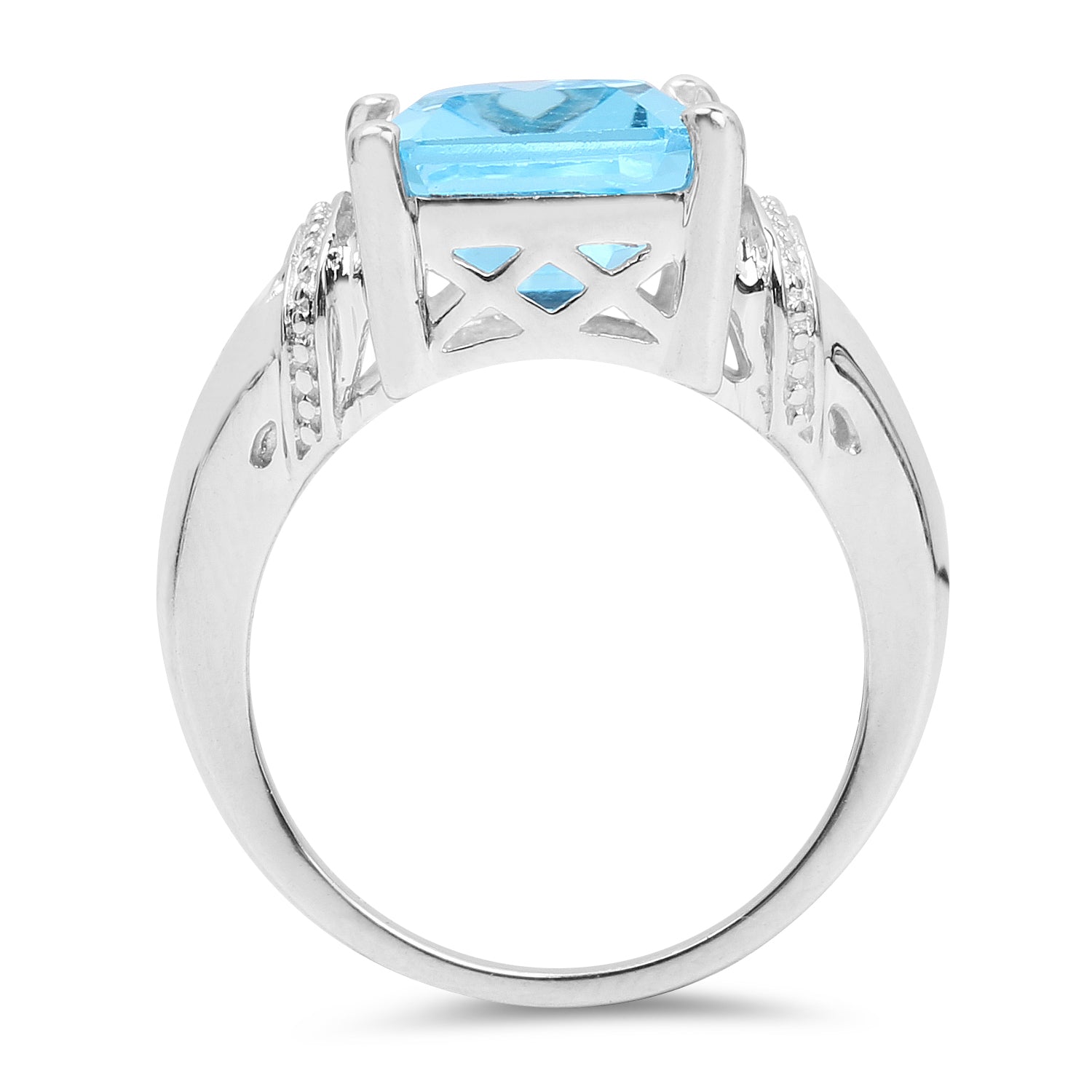 8.89 Carat Genuine Swiss Blue Topaz .925 Sterling Silver Ring