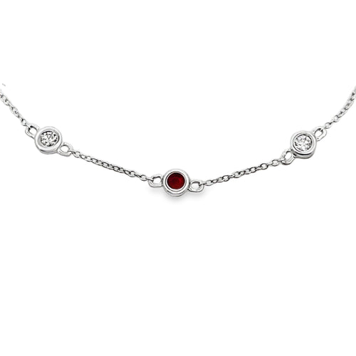 .17ct Ruby Diamond Bracelet 14KT White Gold